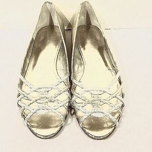 Calvin Klein Caroline Gold and Silver Metallic Tone Flats.      Size 9.5 M